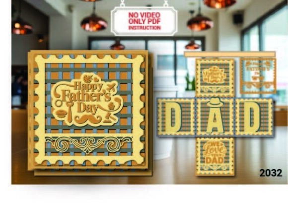 Download Father's Day DAD Folding Card SVG 2032 - Father Collection