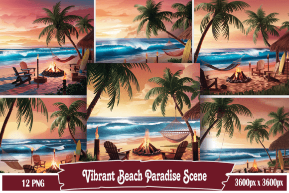 Download Vibrant Beach Paradise Scene - Beach paradise Collection