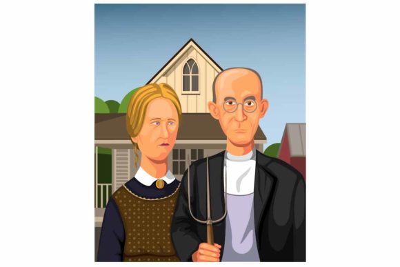 Download Illustration of American Gothic Vector - Premium Resources